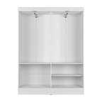 Guarda Roupa Solteiro 4 Portas Renzo 135cm Carvalho com Off White - Província - Guarda - roupas