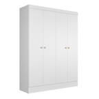 Guarda Roupa Solteiro 4 Portas Renzo 135cm Carvalho com Off White - Província - Guarda - roupas