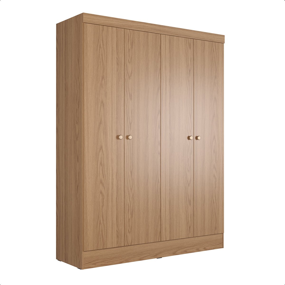 Guarda Roupa Solteiro 4 Portas Renzo 135cm Carvalho - Província - Guarda - roupas