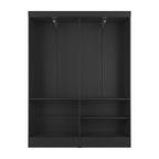 Guarda Roupa Solteiro 4 Portas Renzo 135cm Preto - Província - Guarda - roupas