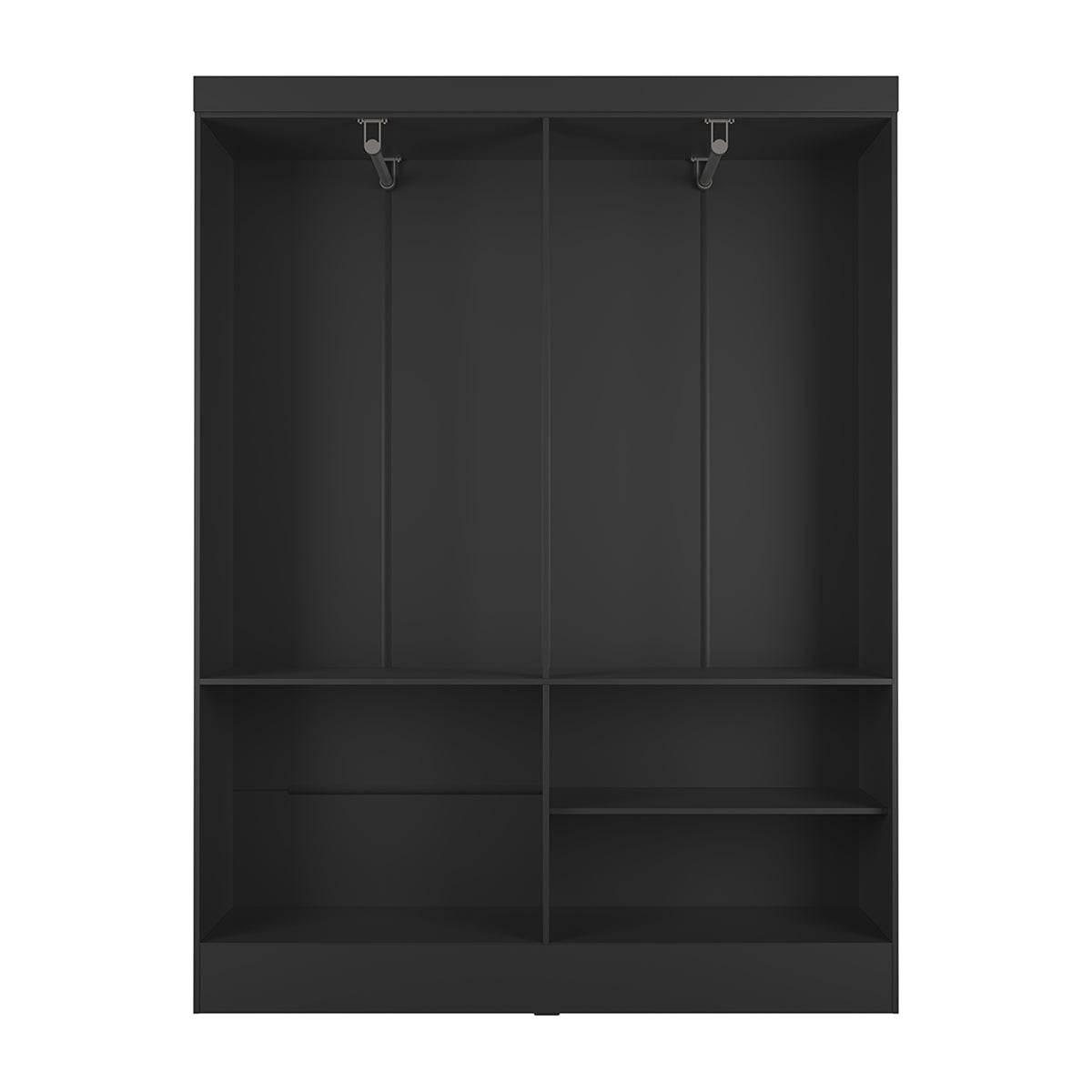 Guarda Roupa Solteiro 4 Portas Renzo 135cm Preto - Província - Guarda - roupas