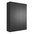 Guarda Roupa Solteiro 4 Portas Renzo 135cm Preto - Província - Guarda - roupas