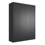 Guarda Roupa Solteiro 4 Portas Renzo 135cm Preto - Província - Guarda - roupas