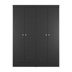 Guarda Roupa Solteiro 4 Portas Renzo 135cm Preto - Província - Guarda - roupas