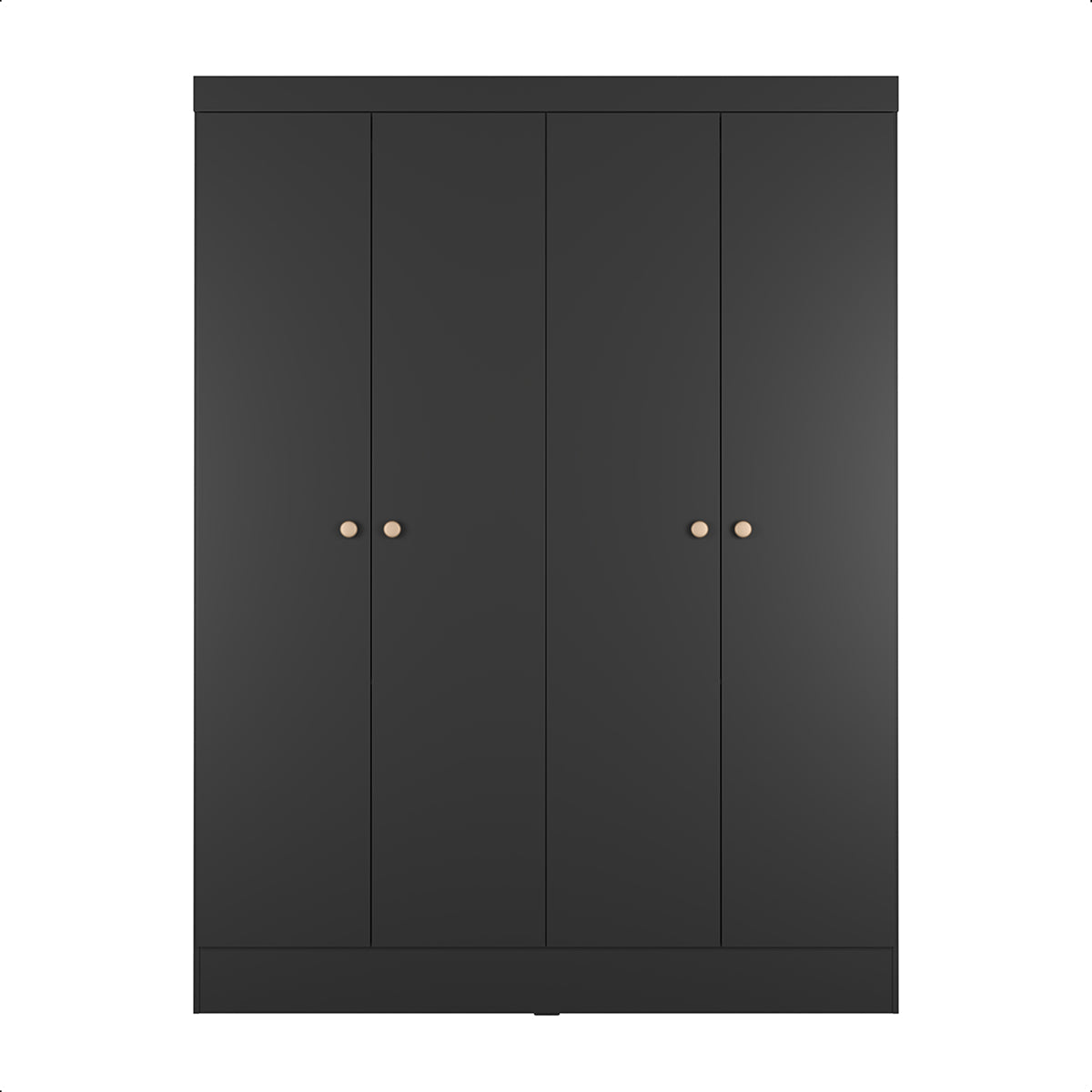 Guarda Roupa Solteiro 4 Portas Renzo 135cm Preto - Província - Guarda - roupas