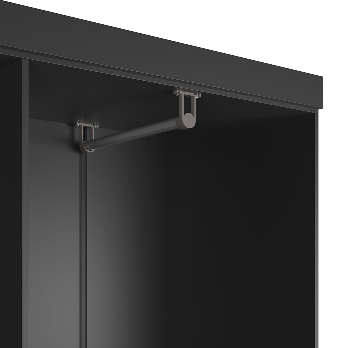 Guarda Roupa Solteiro 4 Portas Renzo 135cm Preto - Província - Guarda - roupas