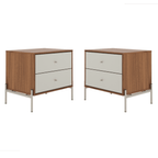 Kit 2 Mesas de Cabeceira Jasper com 2 Gavetas 64cm - Província - Mesa de Cabeceira