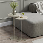 Kit 2 Mesas Laterais Decorativas Orb Off White com Champanhe - Província - Mesas Laterais