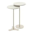 Kit 2 Mesas Laterais Decorativas Orb Off White com Champanhe - Província - Mesas Laterais