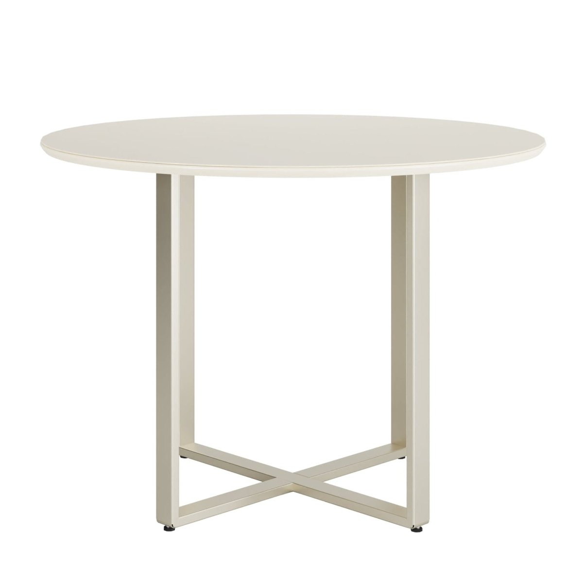 Mesa Arcádia 108 cm - Off White Fosco c/ Champanhe - Província - Mesa de jantar
