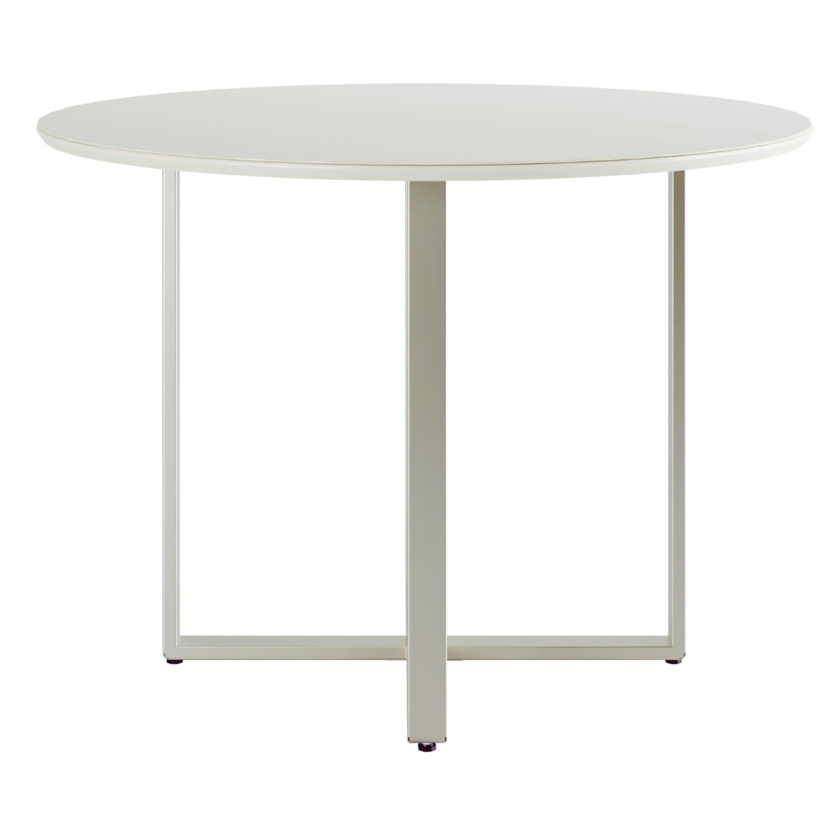 Mesa Arcádia 108 cm - Off White Fosco c/ Champanhe - Província - Mesa de jantar