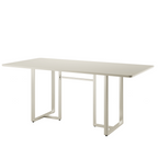 Mesa Arcádia 160 cm - Off White Fosco c/ Champanhe - Província - Mesa de jantar