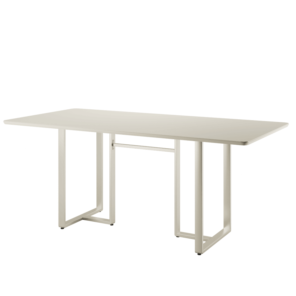 Mesa Arcádia 160 cm - Off White Fosco c/ Champanhe - Província - Mesa de jantar