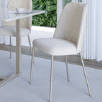 Mesa com 4 Cadeiras Arcadia Redonda 108cm Aço Champanhe com Off White - Província - Mesa 4 Cadeiras