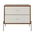 Mesa de Cabeceira Jasper 64 cm Canella e Off White com Champanhe - Província - Mesa de Cabeceira