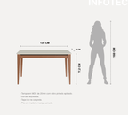 Mesa de Jantar Addar 135 cm - Natural c/ Vidro Off White - Província - Mesa de jantar