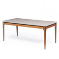 Mesa de Jantar Addar 160 cm - Natural c/ Vidro Off White - Província - Mesa de jantar