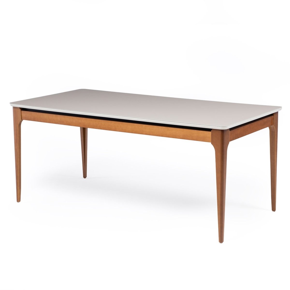 Mesa de Jantar Addar 160 cm - Natural c/ Vidro Off White - Província - Mesa de jantar