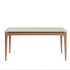 Mesa de Jantar Addar 160 cm - Natural c/ Vidro Off White - Província - Mesa de jantar