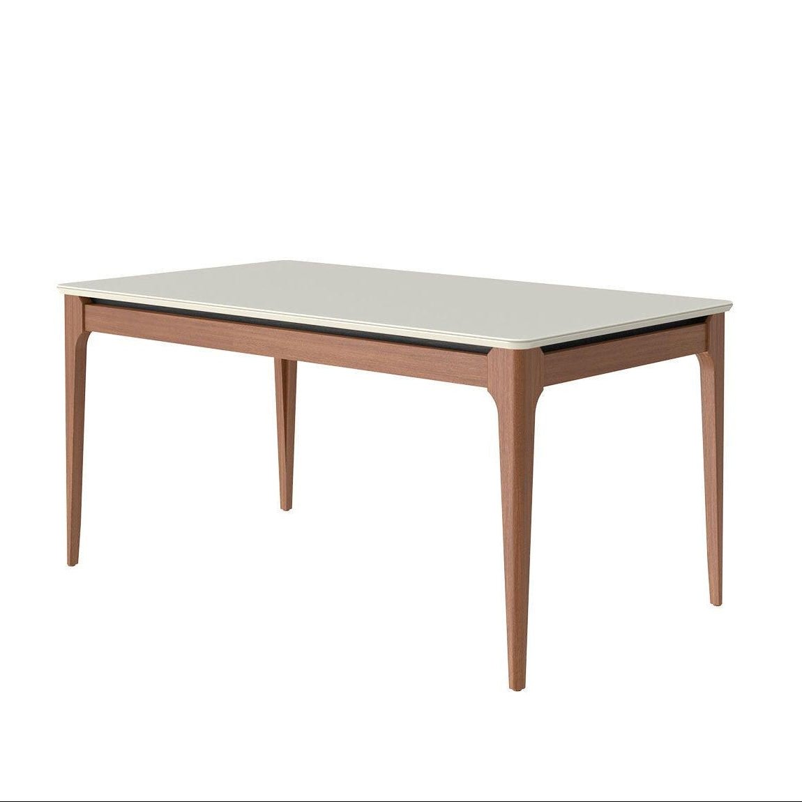 Mesa de Jantar Addar 160 cm - Natural c/ Vidro Off White - Província - Mesa de jantar