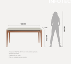 Mesa de Jantar Addar 160 cm - Natural c/ Vidro Off White - Província - Mesa de jantar