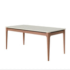 Mesa de Jantar Addar 180 cm - Natural c/ Vidro Off White - Província - Mesa de jantar