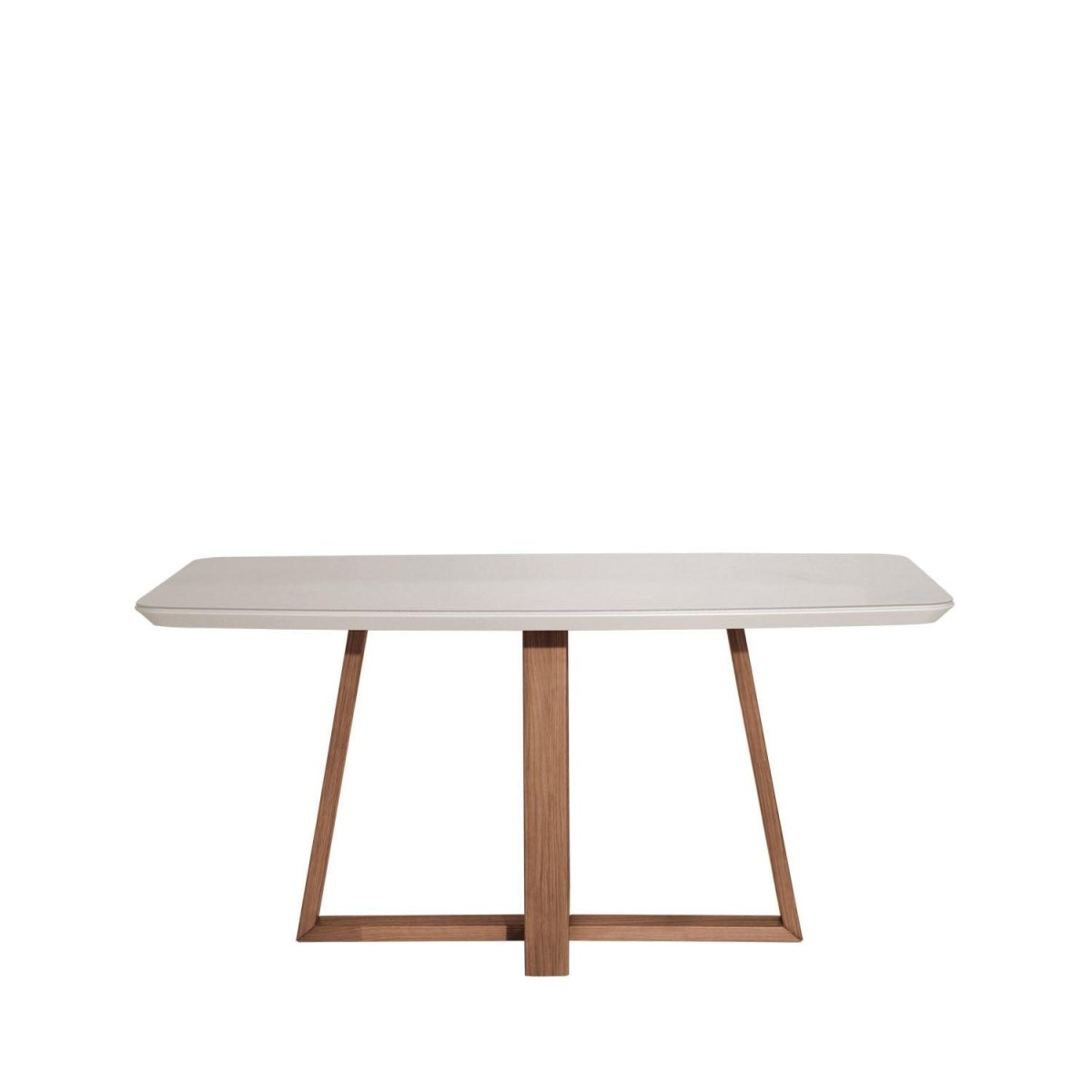 Mesa de Jantar Bennett c/ Vidro 160 cm - Natural c/ Vidro Off White - Província - Mesa de jantar