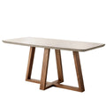 Mesa de Jantar Bennett c/ Vidro 160 cm - Natural c/ Vidro Off White - Província - Mesa de jantar