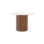 Mesa de Jantar Kalina 115cm Redonda com Vidro - Província - Mesa de jantar