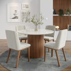 Mesa de Jantar Kalina 115cm Redonda com Vidro - Província - Mesa de jantar