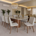 Mesa de Jantar Kalina 220 cm Retangular com Vidro - Província - Mesa de jantar