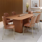 Mesa de Jantar Lintz 184 cm - Canela c/ PU Caramelo - Província - Mesa de jantar