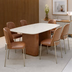 Mesa de Jantar Lintz 184 cm - Off White c/ Caramel - Província - Mesa de jantar