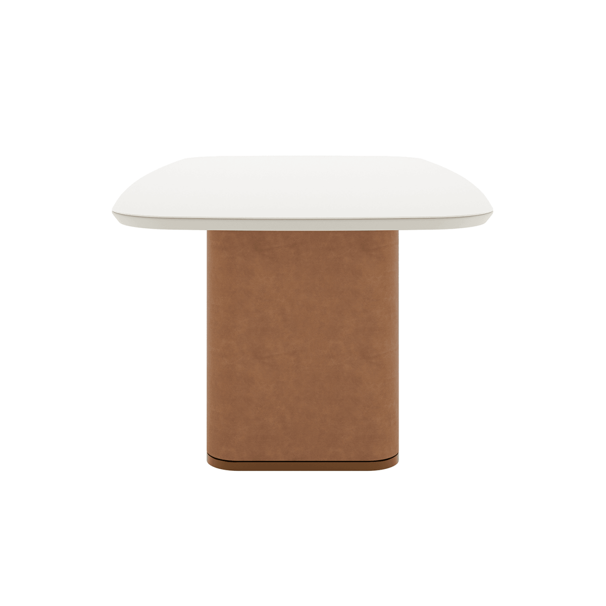 Mesa de Jantar Lintz c/ Vidro 220 cm - Off White c/ Caramel - Província - Mesa de jantar