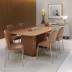 Mesa de Jantar Retangular para 6 Lugares Lintz 184cm Canella com PU Caramelo - Província - Mesa de jantar