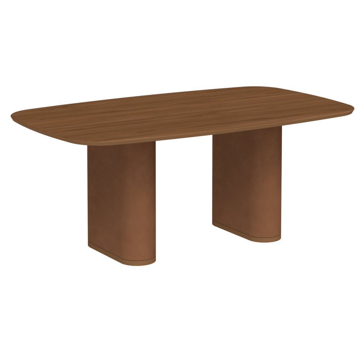 Mesa de Jantar Retangular para 6 Lugares Lintz 184cm Canella com PU Caramelo - Província - Mesa de jantar