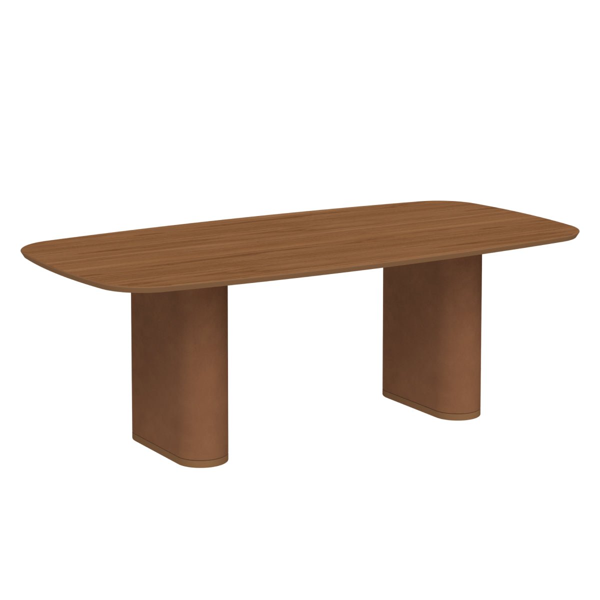 Mesa de Jantar Retangular para 8 Lugares Lintz 219cm Canella com PU Caramelo - Província - Mesa de jantar