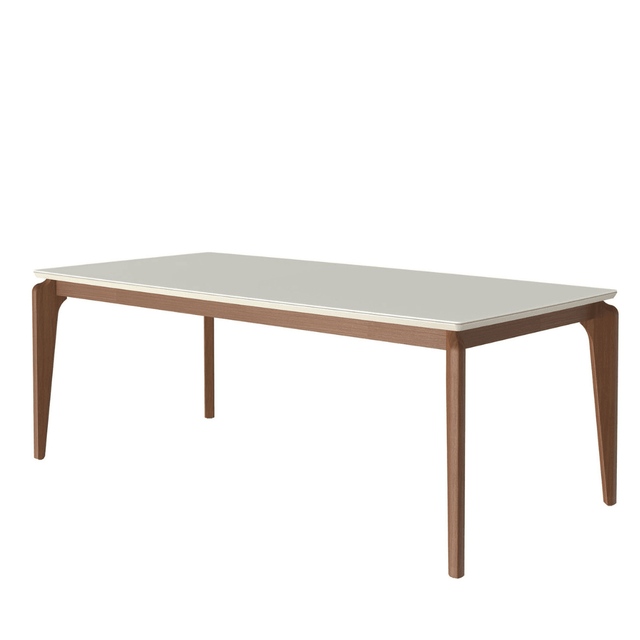 Mesa de Jantar Lauren 180 cm - Natural c/ Off White Fosco