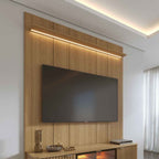 Painel para TV até 75 Polegadas com Prateleira e LED 100% MDF Neon Float 178cm - Província - Painel para TV
