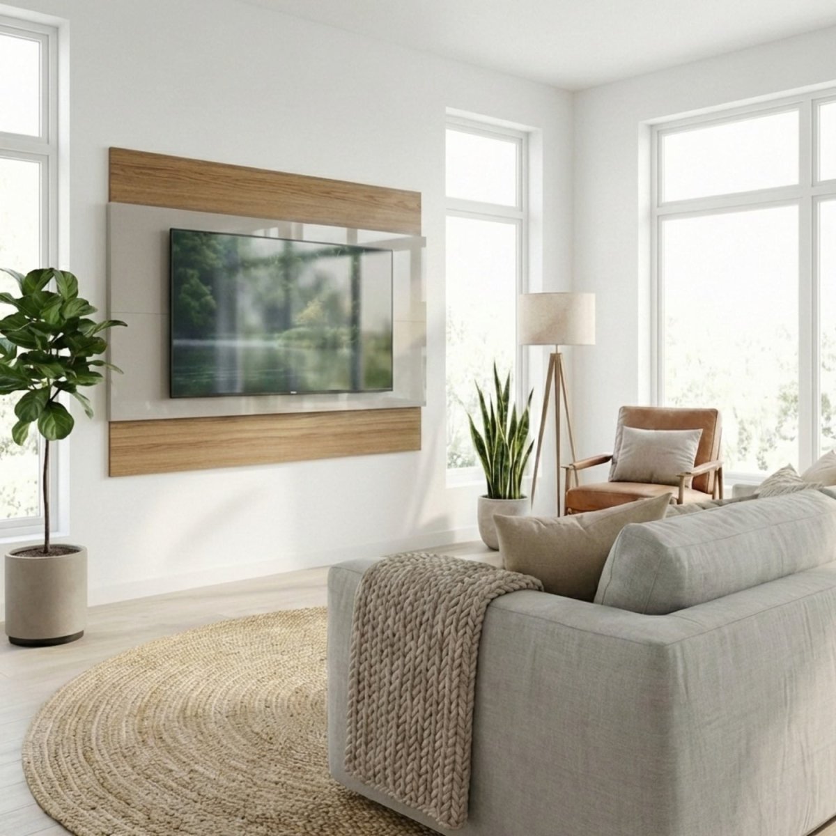 Painel para TVs até 75 Polegadas New Lincoln 184cm Freijó com Grigio Gloss - Província - Painel para TV