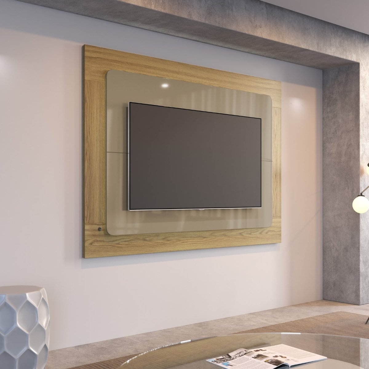 Painel para TVs até 75 Polegadas Oslo 182cm Grigio Gloss - Província - Painel para TV