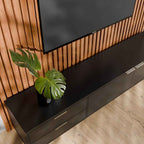 Painel Ripado Modular para TV até 75 Polegadas Devin 140x250cm Natural