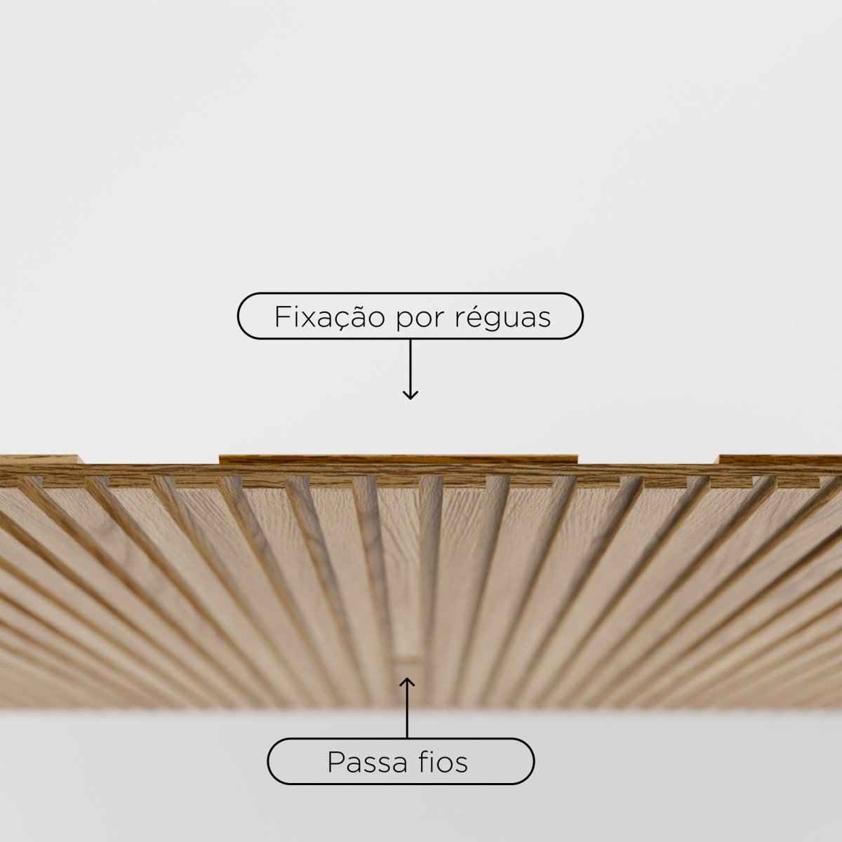 Painel Ripado Modular para TV até 75 Polegadas Devin 140x270cm Natural