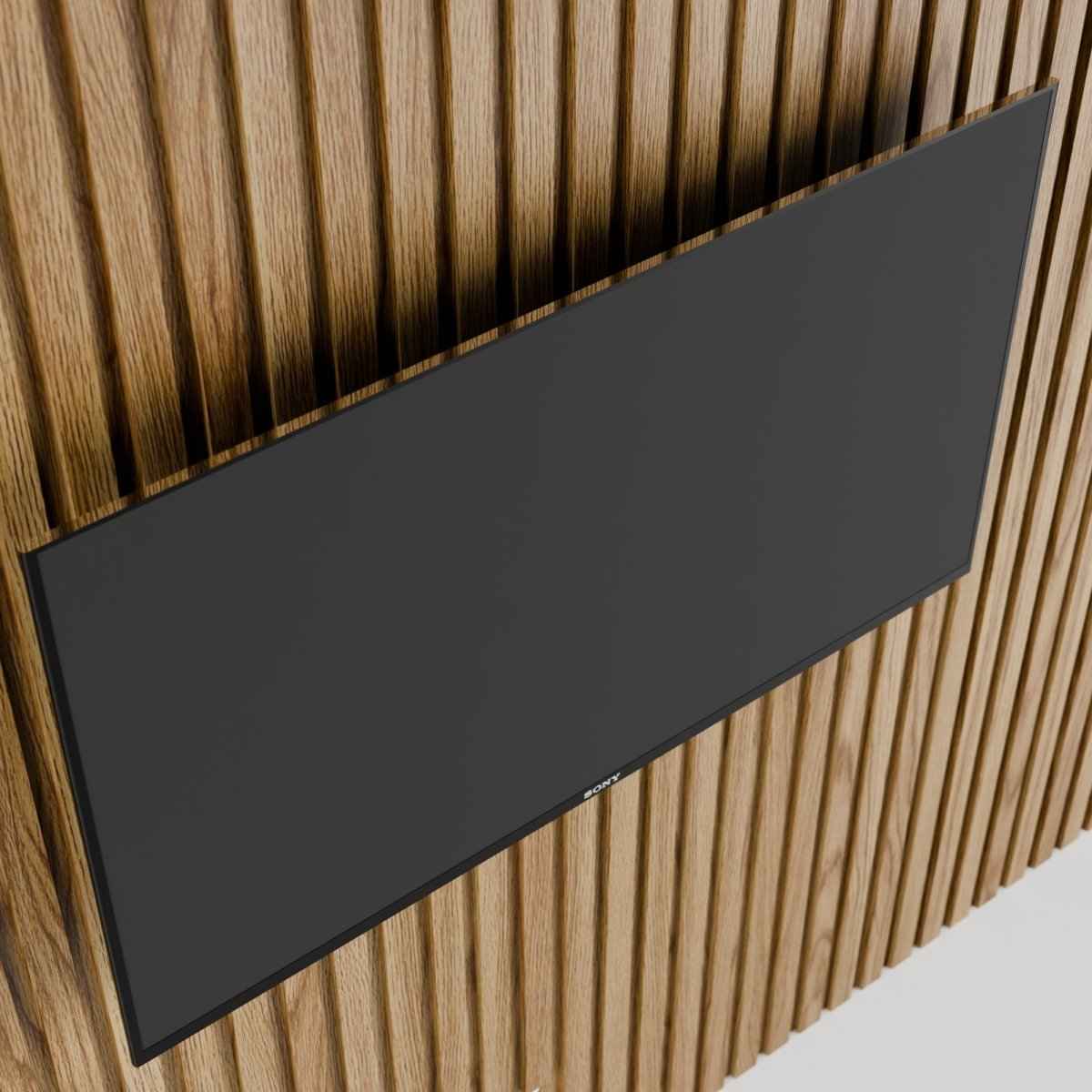 Painel Ripado Modular para TV até 75 Polegadas Devin 140x270cm Natural