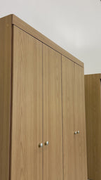 Guarda Roupa Solteiro 4 Portas Renzo 135cm Carvalho com Off-White