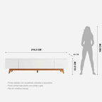 Rack com Painel para TV até 75 Polegadas MDF 220cm Pés em Madeira Maciça Flynt Oslo - Província - Rack com painel