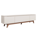 Rack com Painel para TV até 75 Polegadas MDF 220cm Pés em Madeira Maciça Flynt Oslo - Província - Rack com painel