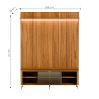 Rack com Painel para TV até 75 Polegadas Vidro Reflecta 100% MDF com Led Lincoln Float 178cm - Província - Rack com painel