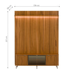 Rack com Painel para TV até 75 Polegadas Vidro Reflecta 100% MDF com Led Neon Float 178cm - Província - Rack com painel