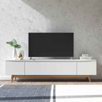 Rack Flynt para TVs até 75 Polegadas 3 Portas 184cm Off White com Natural - Província - Rack